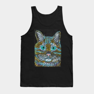 Abstract colorful cat face Tank Top